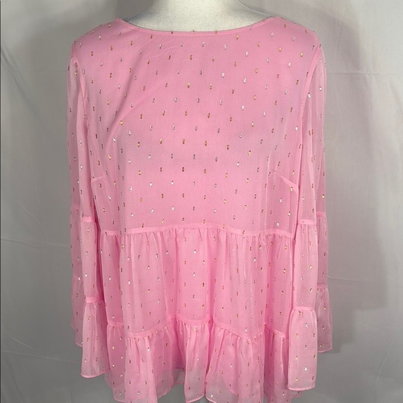 Lilly Pulitzer Pink Blouse with Ruffle Layers - Picture 1 of 10